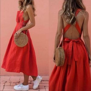 Backless Cross Maxi Dress